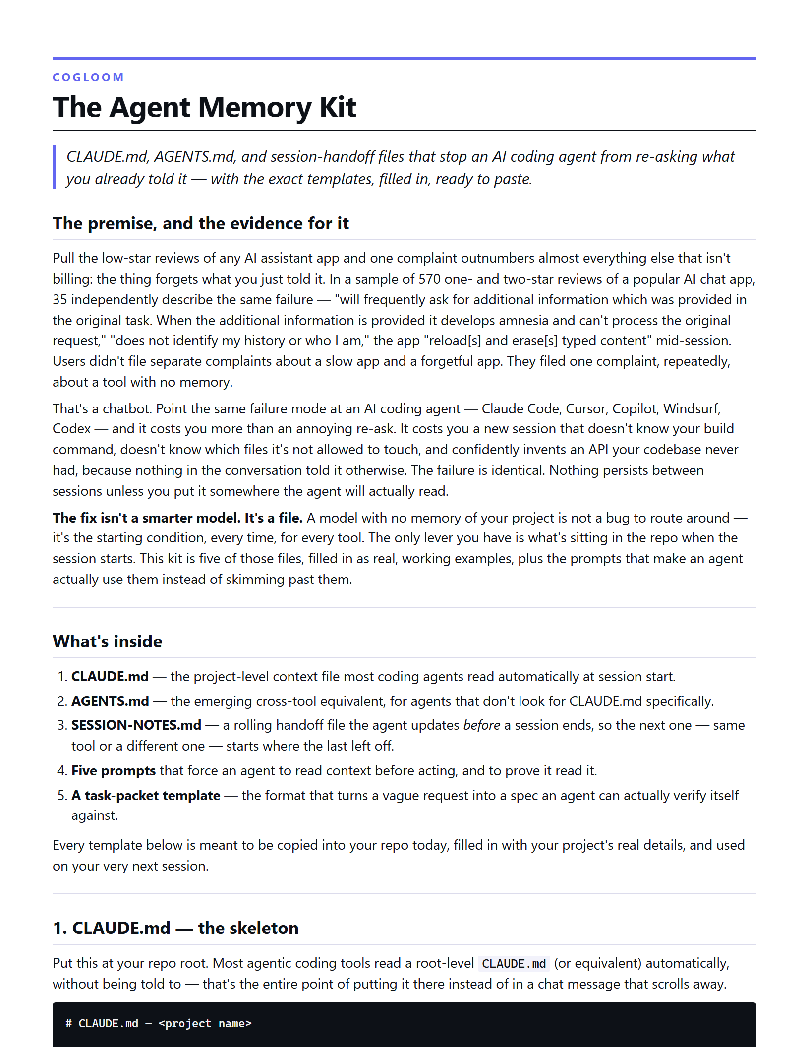 Preview of The Agent Memory Kit