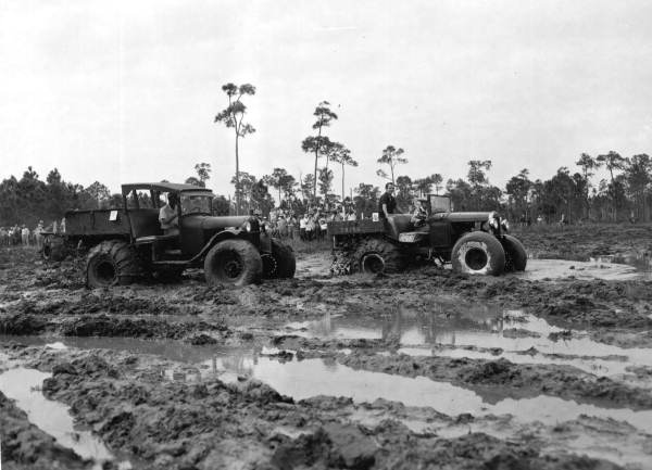 Swamp Buggy Day races in Naples, Florida, November 1953