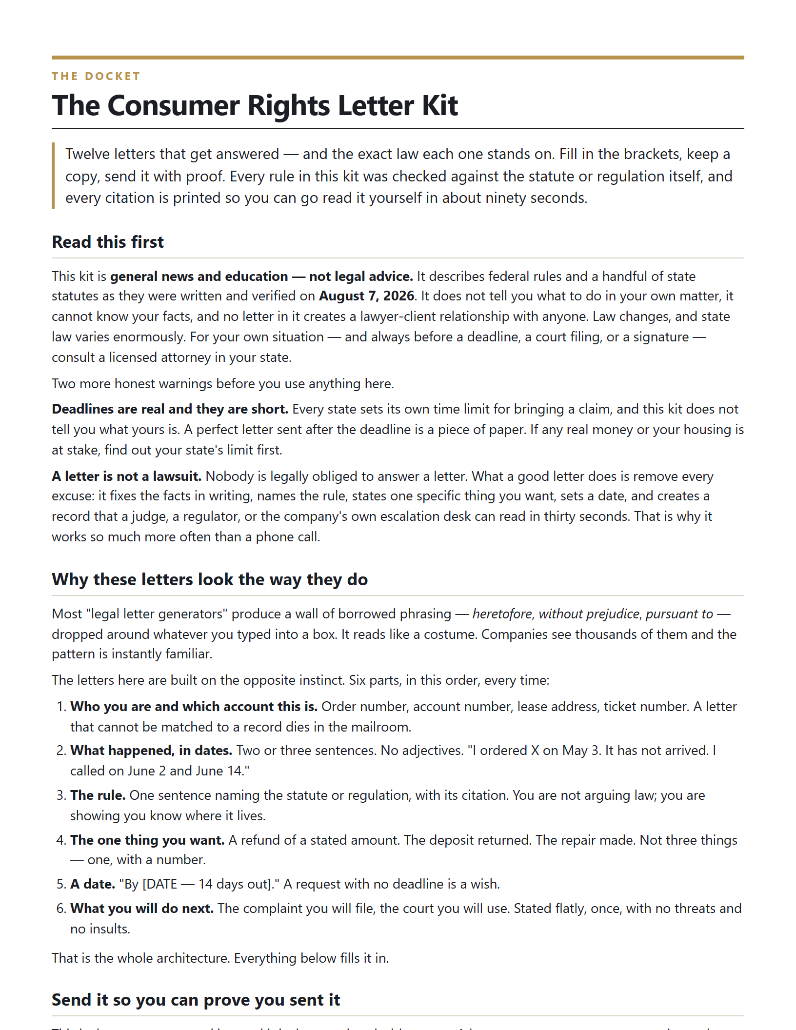 Cover of The Consumer Rights Letter Kit