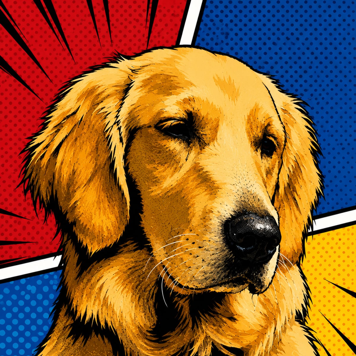 Pop art style pet portrait sample